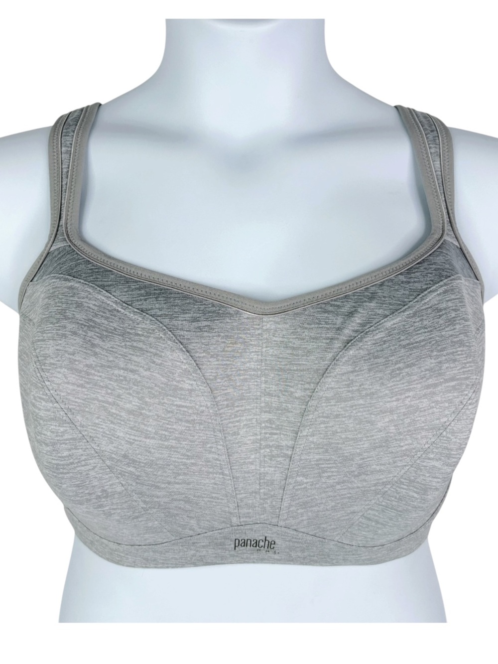 Panache Sport Wired Sports Bra sz 34GG * Grey Marl Underwire Molded Cup Support